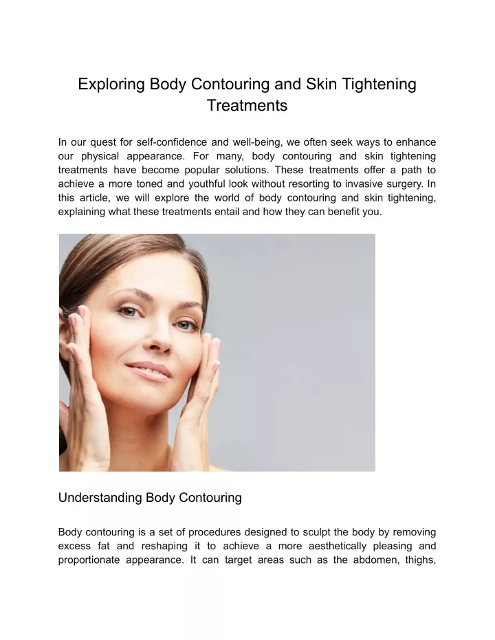 exploring body contouring and skin tightening