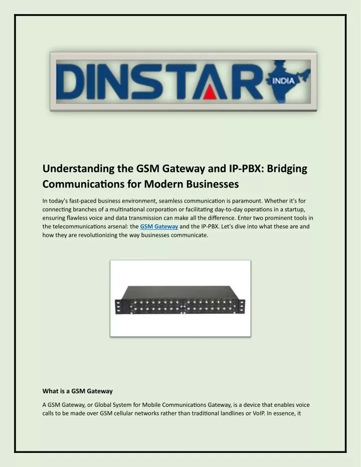 understanding the gsm gateway and ip pbx bridging