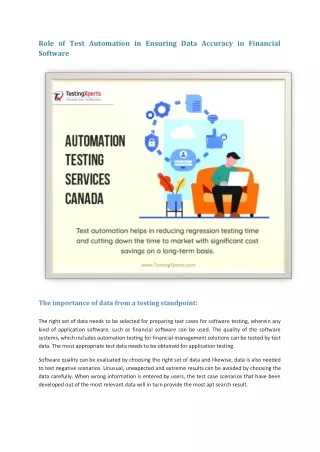 Role of Test Automation in ensuring Data Accuracy in Financial Software