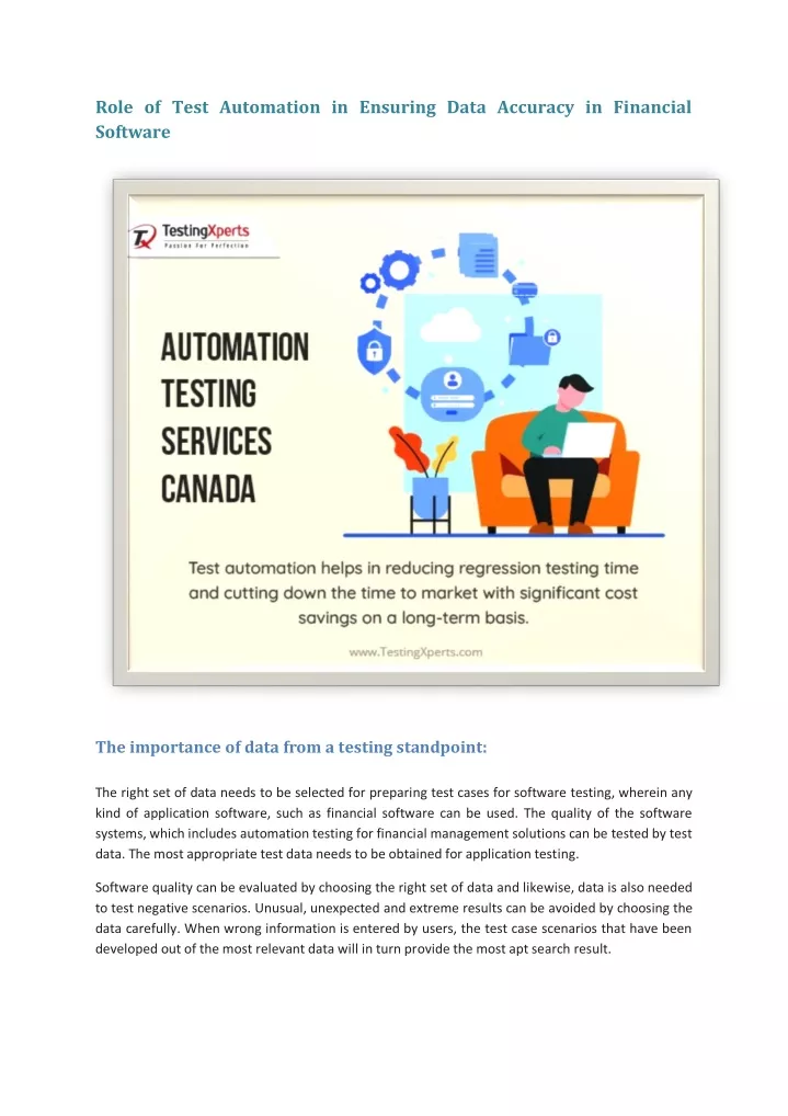 role of test automation in ensuring data accuracy