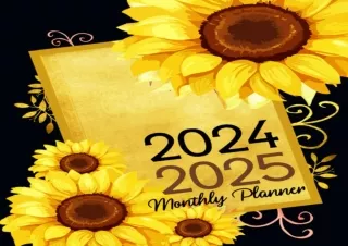 DOWNLOAD️ FREE (PDF) 2024-2025 Monthly Planner: Two Year (January to December) With Holidays - Sunflower Cover