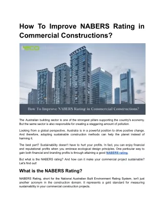 how to improve nabers rating in commercial