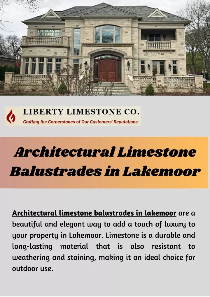 architectural limestone balustrades in lakemoor