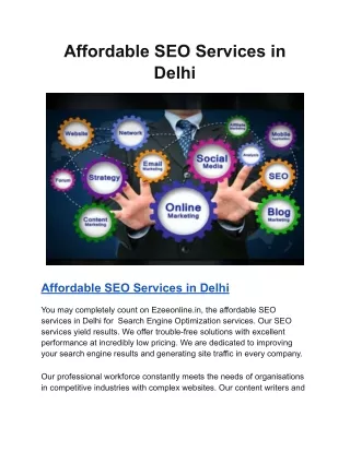 Affordable SEO Services in Delhi