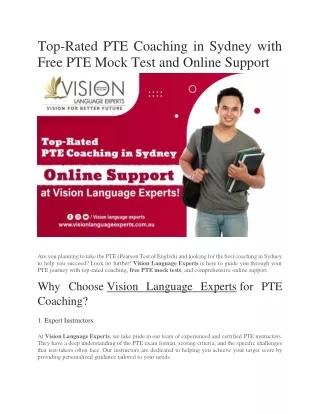 Top-Rated PTE Coaching in Sydney with Free PTE Mock Test and Online Support