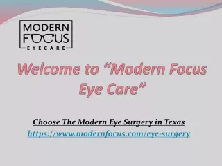 Innovative Eye Surgery in Texas