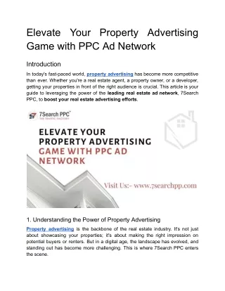 Elevate Your Property Advertising Game with PPC Ad Network