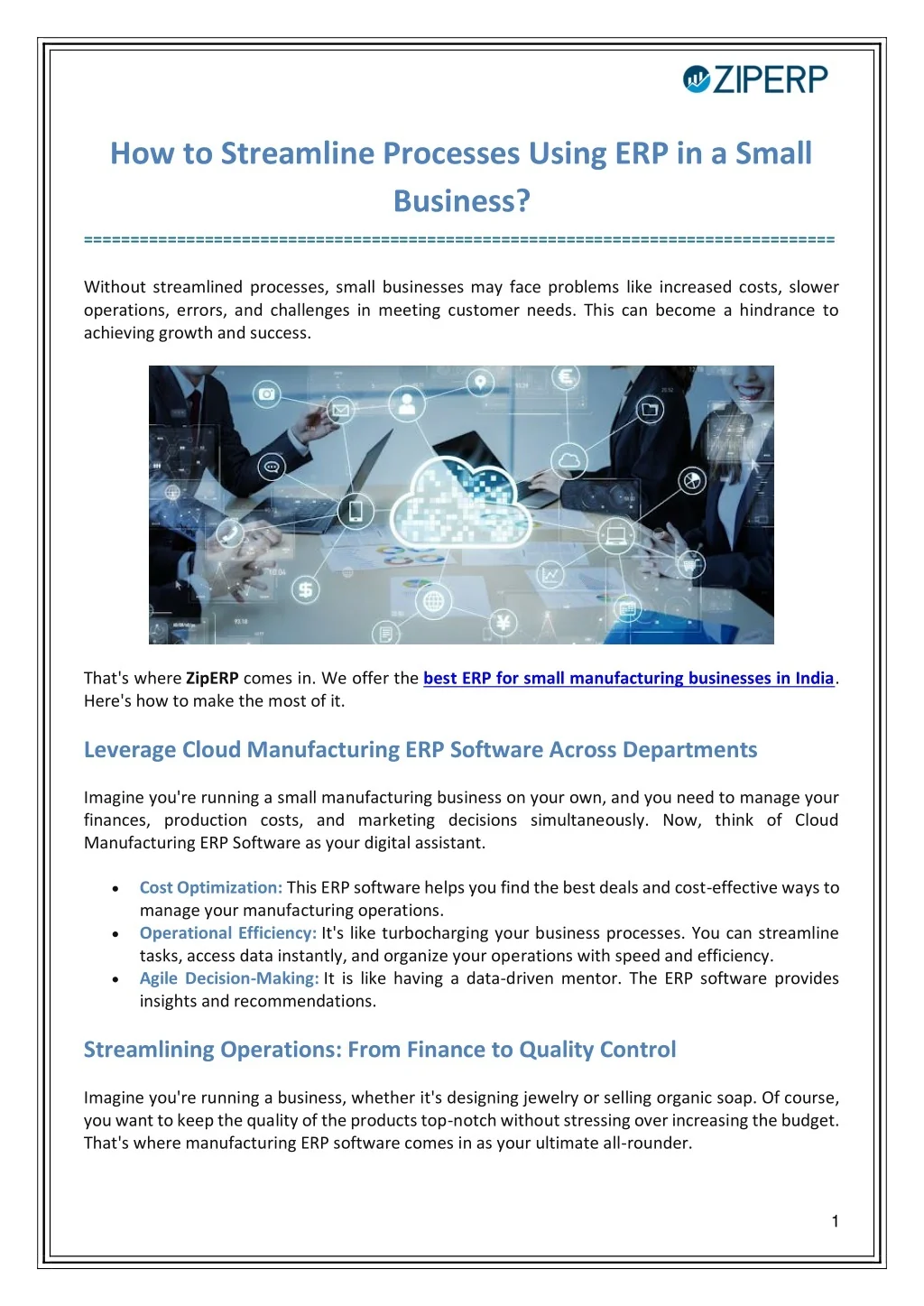 PPT - How to Streamline Processes Using ERP in a Small Business ...