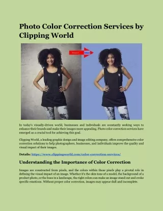 Photo Color Correction Services by Clipping World