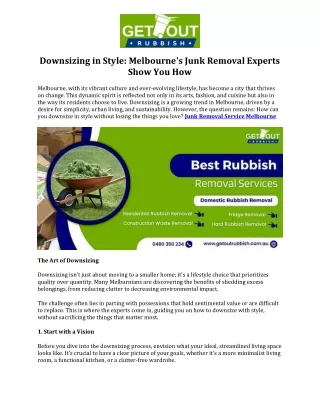 Downsizing in Style Melbourne's Junk Removal Experts Show You How