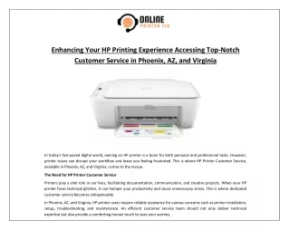 Enhancing Your HP Printing Experience Accessing Top-Notch Customer Service