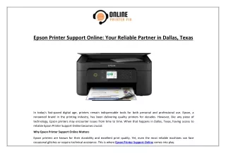 epson printer support online your reliable