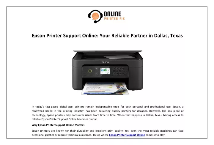 epson printer support online your reliable