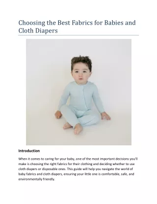 Best Bamboo Fabrics for Babies and Cloth Diapers