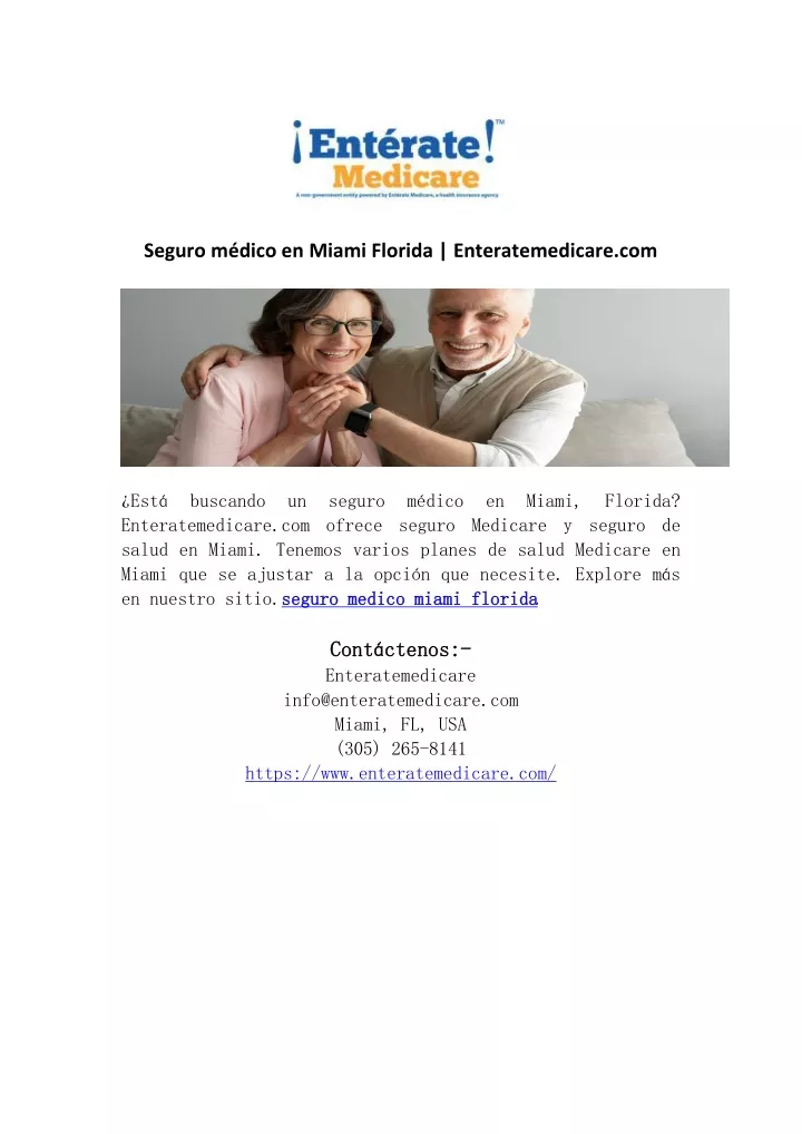 seguro m dico en miami florida enteratemedicare