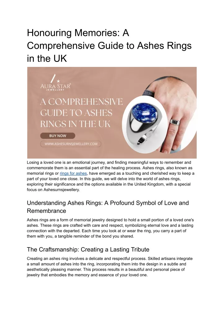 PPT - Honouring Memories_ A Comprehensive Guide to Ashes Rings in the 