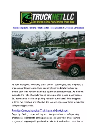 Promoting Safe Parking Practices for Fleet Drivers 5 Effective Strategies