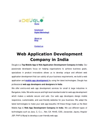 Web Application Development Services in India _ Web App