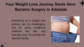 Your Weight Loss Journey Starts Here Bariatric Surgery in Adelaide