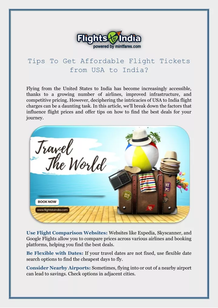 tips to get affordable flight tickets from