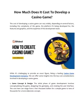 how much does it cost to develop a casino game