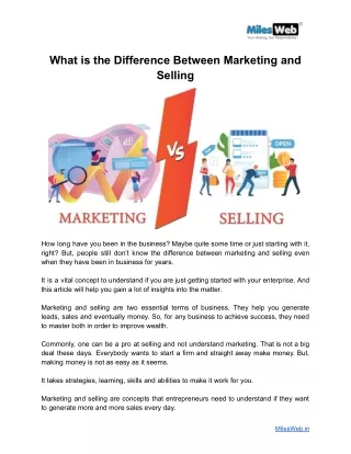 What is the Difference Between Marketing and Selling