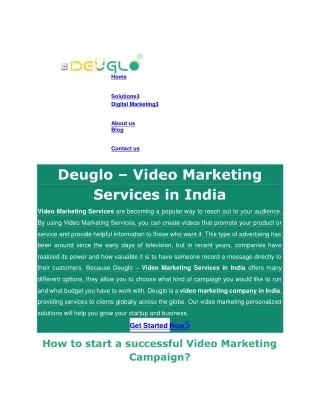 Video Marketing Company in India _ Deuglo