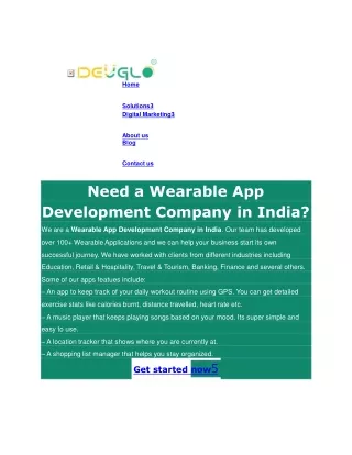 Wearable App Development Services in India _ Deuglo