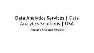 Data Analytics services  | Data and Analytics solutions | usa