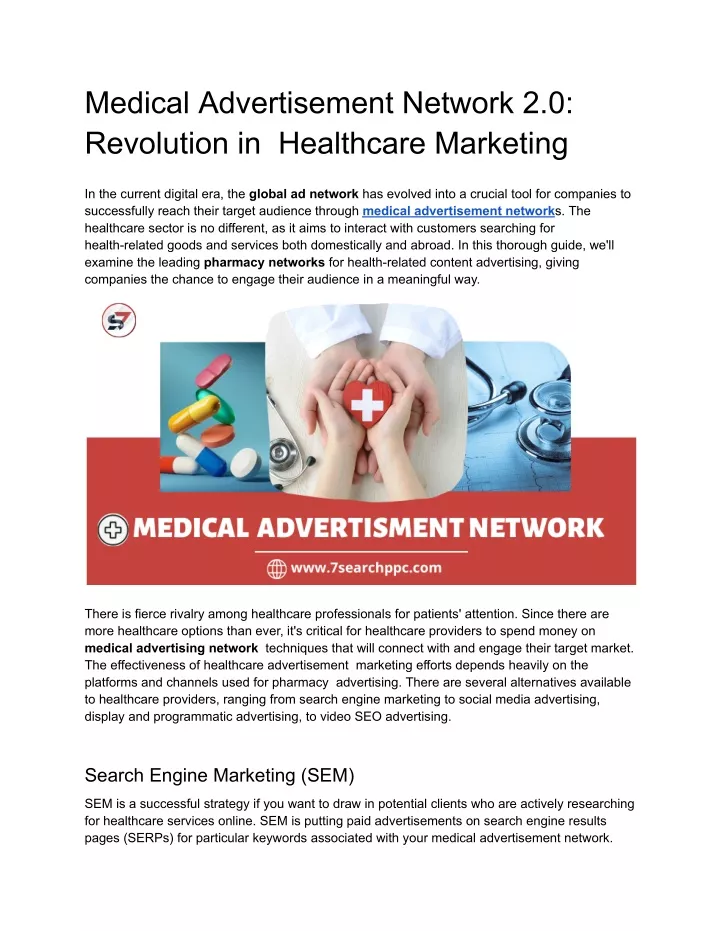 medical advertisement network 2 0 revolution
