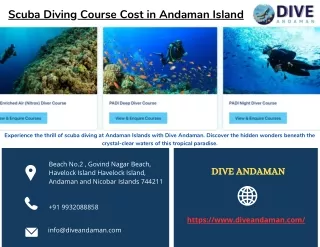 Scuba Diving Course Cost in Andaman Island