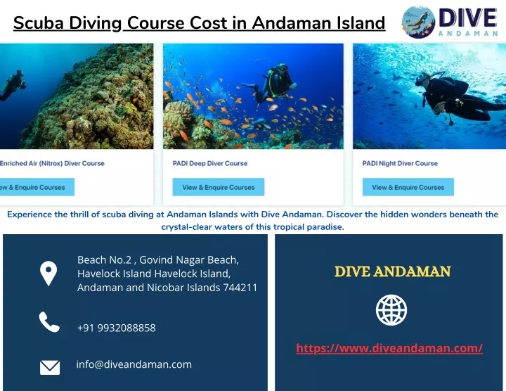 scuba diving course cost in andaman island