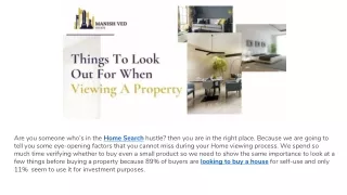 Things to Look Out For When Viewing a Property