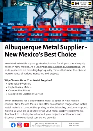 Albuquerque Metal Supplier - New Mexico's Best Choice