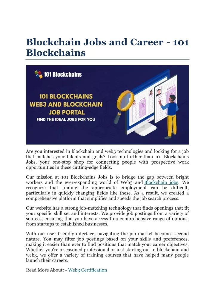 blockchain jobs and career 101 blockchains