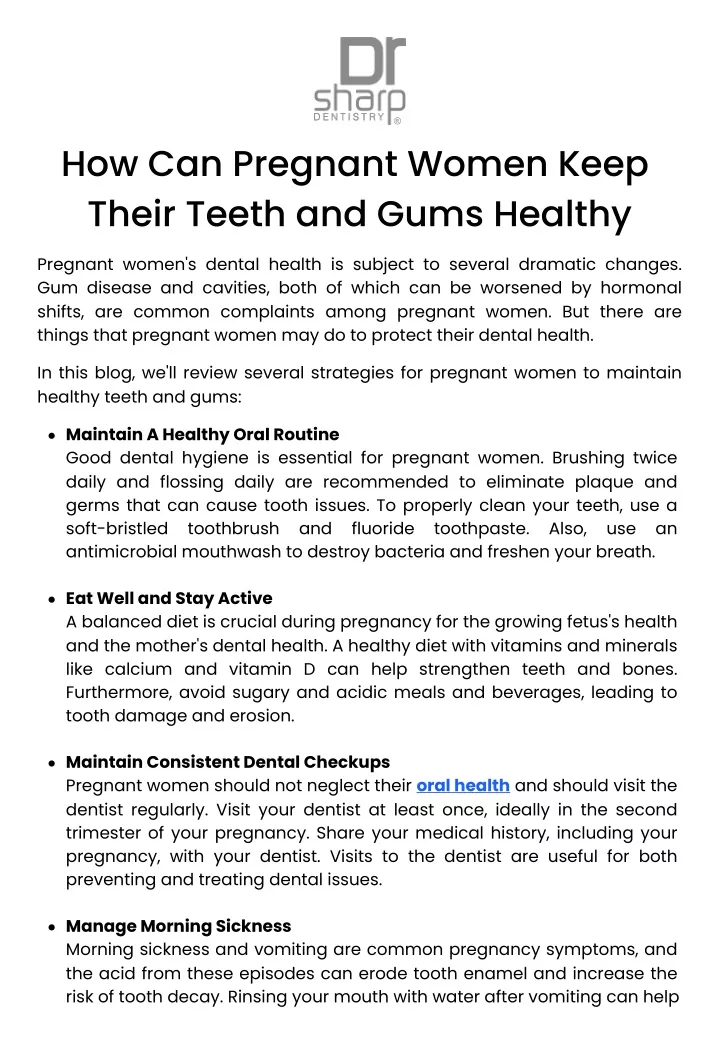 how can pregnant women keep their teeth and gums