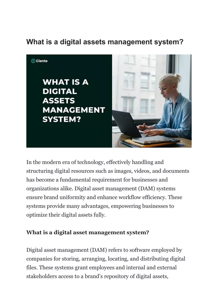 what is a digital assets management system