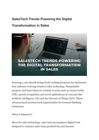 salestech trends powering the digital