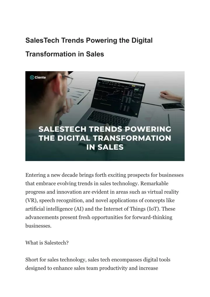salestech trends powering the digital