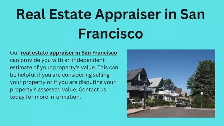 real estate appraiser in san francisco