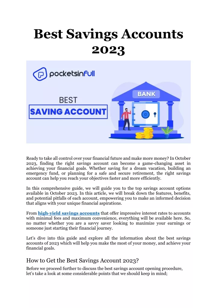best savings accounts 2023