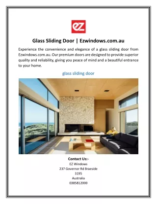 glass sliding door ezwindows com au