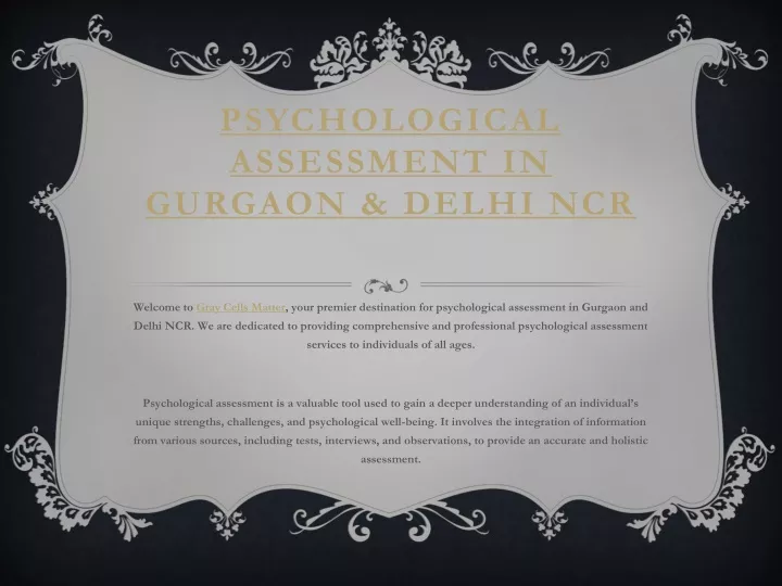psychological assessment in gurgaon delhi ncr