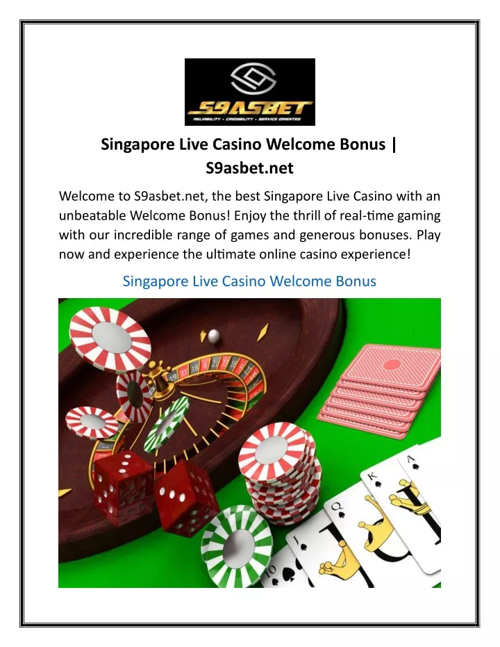 singapore live casino welcome bonus s9asbet net