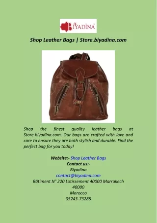 Shop Leather Bags  Store.biyadina.com