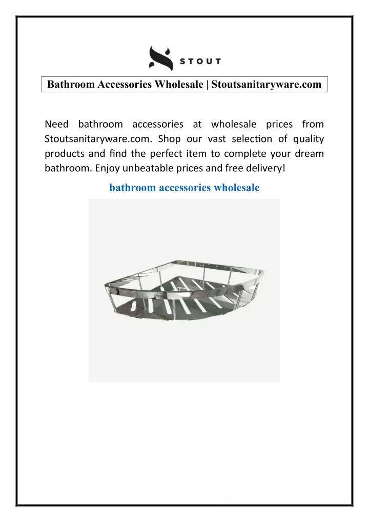 bathroom accessories wholesale stoutsanitaryware