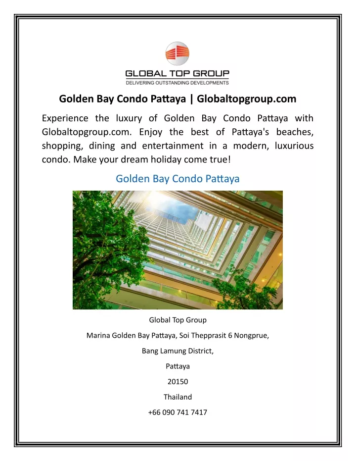golden bay condo pattaya globaltopgroup com