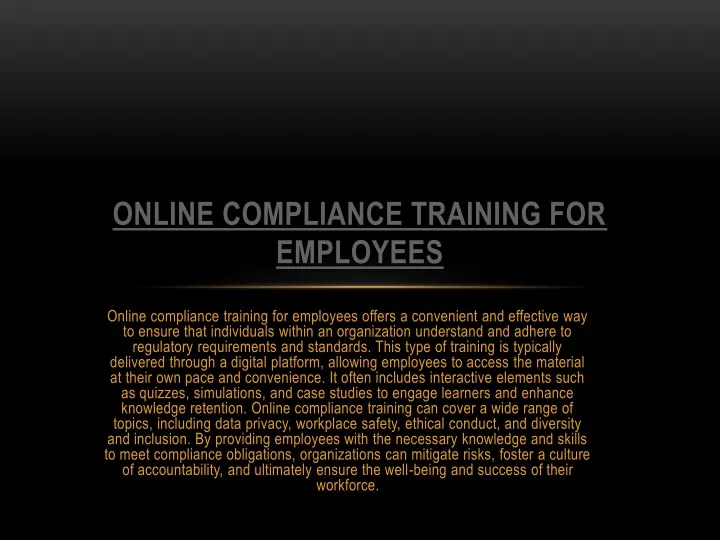 online compliance training for employees