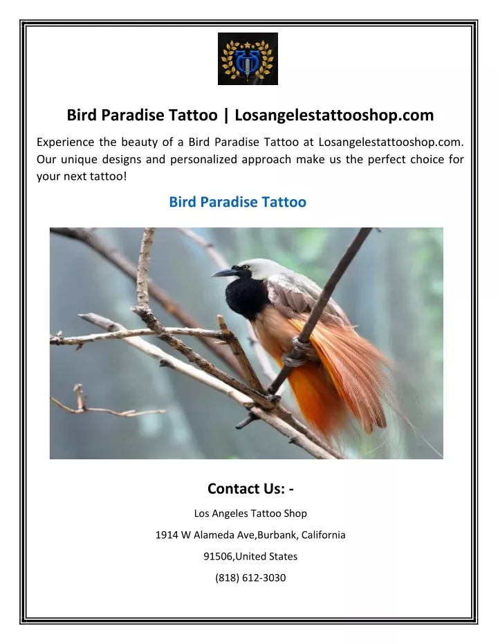 bird paradise tattoo losangelestattooshop com