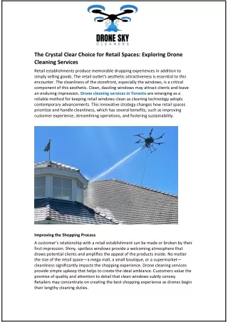 The Crystal Clear Choice for Retail Spaces: Exploring Drone Cleaning Services